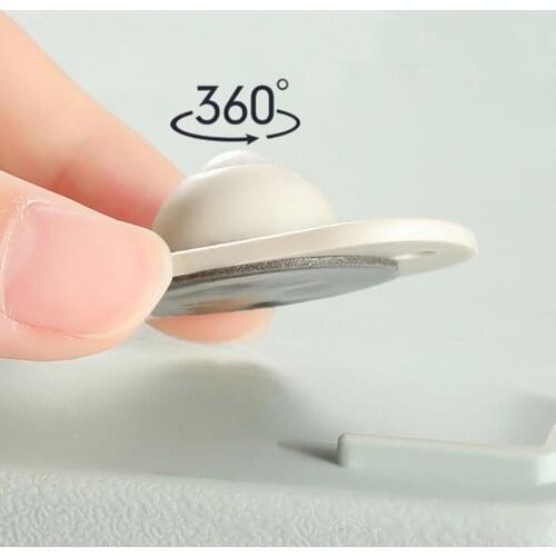 4pcs Adhesive Pulley Storage Box Casters Trash Can Self-Adhesive Furniture Wheel X9FA