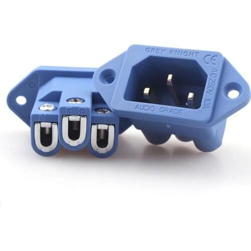 Pure Copper Audio IEC Input Connector Gold-plated rhodium-plated Power Supply Tailstock - ( Welding-free )