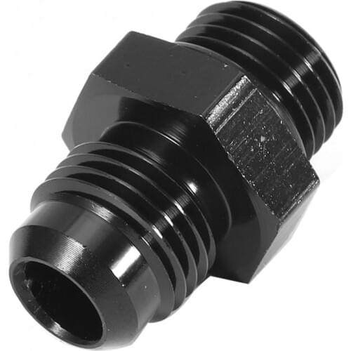 Car Black Universal ORB-6 O-Ring AN6-AN6 External Thread Adapter Connector System Aluminum Alloy Black Accessories