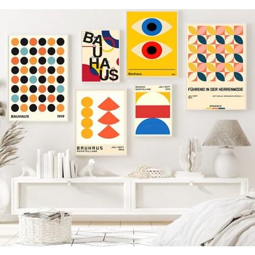 Bauhaus Round Eye Kaleidoscope Suit Thug Wall Art Canvas Painting Nordic Posters And Prints Wall Pictures For Living Room Decor