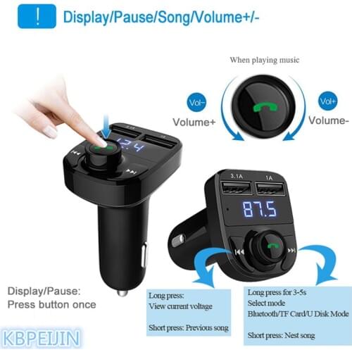 Bluetooth Car Kit FM Transmitter Handfree Dual USB Car Charger styling for fiat punto 500 bravo freemont stilo panda accessories