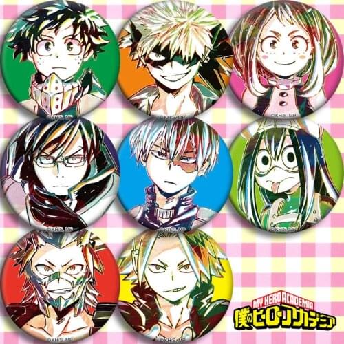 Brdwn My Hero Academia Midoriya Izuku Bakugou Katsuki Jiro Kyoka Iida Tenya Ochaco Uraraka Asui Tsuyu Cosplay Badge #FGH