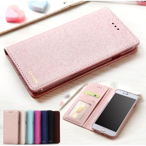 Silk Leather Wallet Case For iPhone 6 6S P 7 8 Plus X XS Max XR 11 Pro Max Phone Cover Case With Magnet Card Holder Flip Coque
