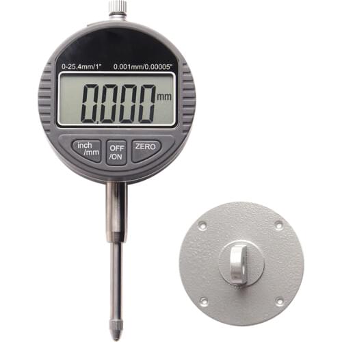 Digital Dial Indicator 0-25.4mm/1" Dial Gauge 0.001mm/0.00005" With Lug Back Digital Dial Test Indicator Measuring Tools