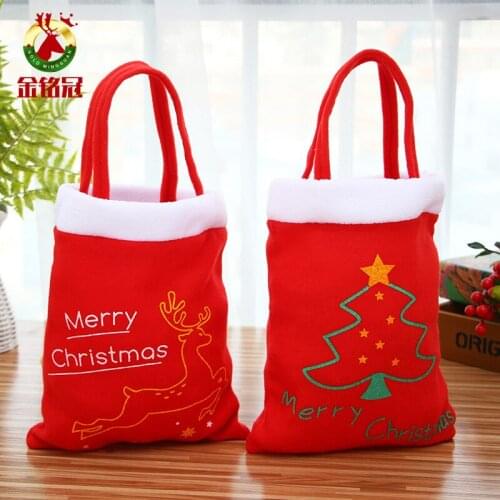 New year Xmas Christmas flannel Tote Bag Shoulder Bag Concise Letter Printing Shoulder Bags Ladies Duty Cotton Shopping Bags
