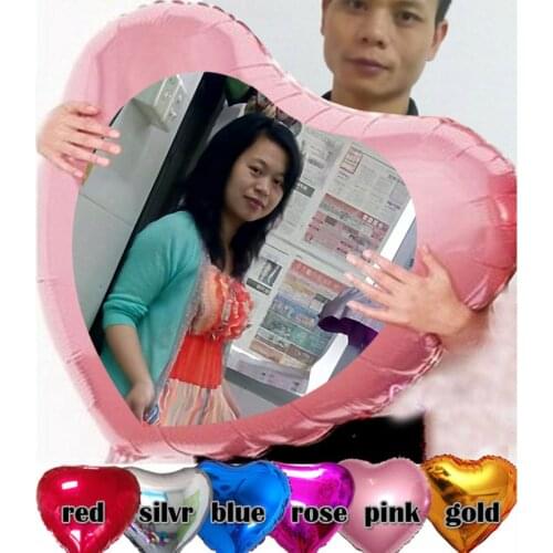 75cm heart foil balloons customize photo /logo design print wedding decorations Anniversary party supplies promotional