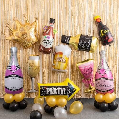 Helium Balloon Champagne Goblet Balloon Wedding Happy Birthday Party Decorations Adult Kids Ballons Globos Event Party Supplies