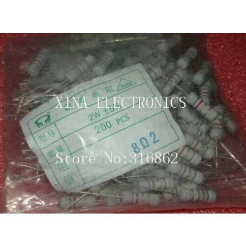 2W8.2R 2W8.2OHM 2W 8.2R Carbon Film Resistor 5% 200pcs/LOT Free shipping
