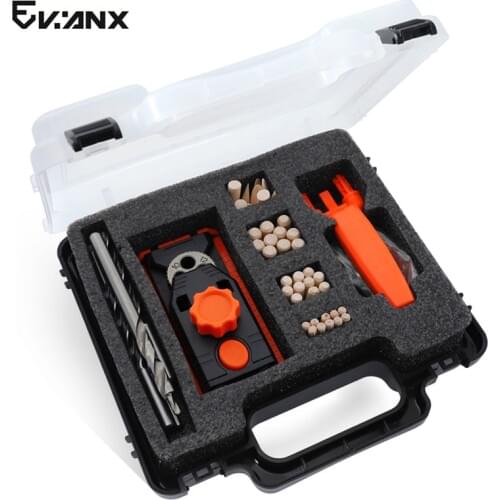 Pocket Hole Jig 6/8/10/12mm Doweling Jig Kit Carpentry Locator Hole Drill Guide DIY Woodworking Tools With Box