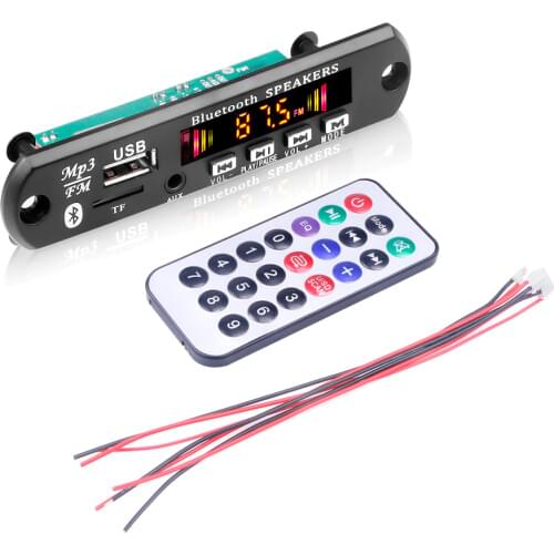 Kebidu DC 5V MP3 Decoder Board 2*3W Amplifier Bluetooth V5.0 Car MP3 Player Support FM TF USB AUX Audio Record Handsfree