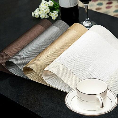 Placemat TableCloth Washable PVC Table Mat Diagonal frame Stain-Resistant Dining Disc Bowl Pad Coaster Non-slip Pad