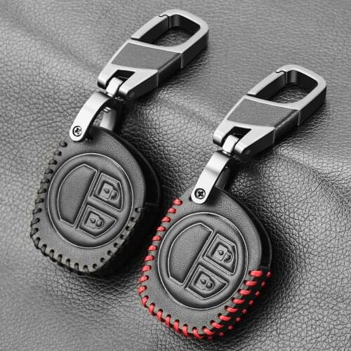 2 button Car Leather key case Key Cover For Suzuki Amagatarai Shangyue SX4 SWift Liana Alto Igins Esteem Baleno GR
