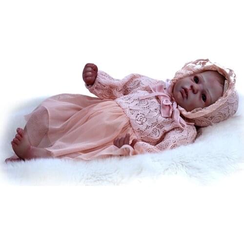 Reborn Dolls 22" 55cm Baby Lifelike Soft Silicon Vinyl Reborn Doll Vivid Blood Vessel Rich Expression For Children