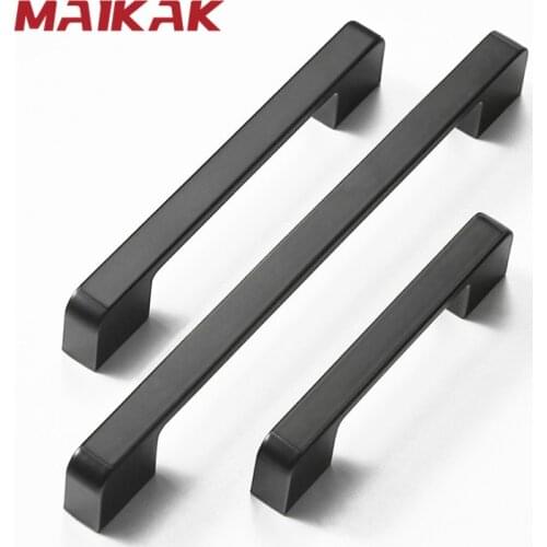 MAIKAK Black Aluminum Alloy Kitchen Cabinet Handles Dresser Drawer Pulls Cupboard Wardrobe Door Knobs Furniture Handle Hardware