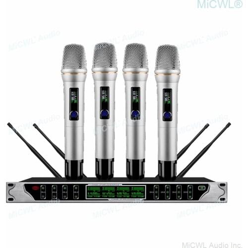 MiCWL 4 Antenna Large Range Digital Wireless Karaoke Microphones Microfone System 4 Handheld 4 Gooseneck Conference 4 Headset