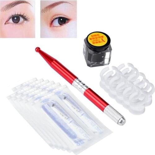 Microblading Permanent Tattoo Kits Makeup Brow Tattoo Needle Pen Pigment Ink Kit/Set Train Drop shipping