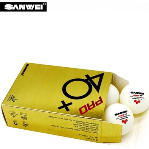 SANWEI 3-Star ABS 40+ PRO (2018 New) Table Tennis Ball ITTF Approved New Material Plastic Poly Ping Pong Balls