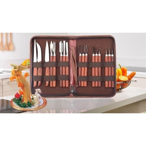 17 pcs chef carving knives set, multi-functional Vegetable Fruit Carving Chisel knives, food carving tools