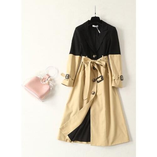 Autumn Fashion Brand Womens Windbreaker Single Breasted Long Trench Coat Raincoat Business Coats Outerwear With Belt YQ419