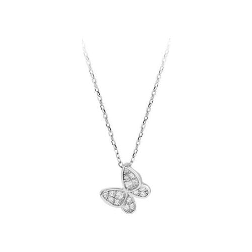 925 Sterling Silver Cubic Zircon Butterfly Necklaces Delicate Clavicle Chain Necklace For Women Wedding Jewelry S-N499