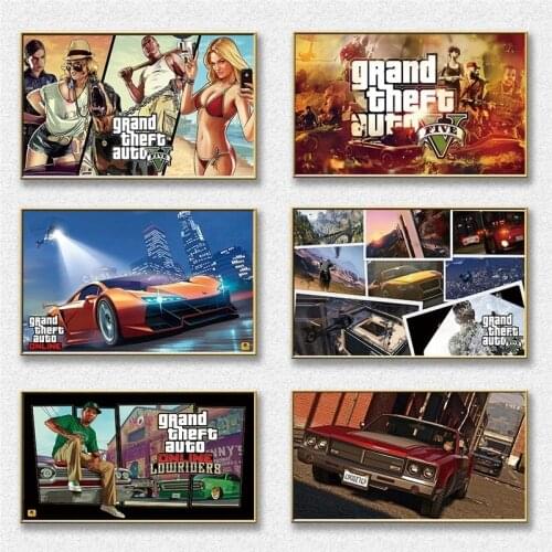 Hot Game Gta 5 Painting on Canvas Posters and Prints Cuadros Wall Art Pictures for Bedroom Game Room Poster Decorative Picture