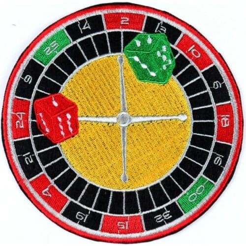 Russian Lucky Shot Birthday Party Roulette Drinking Game Wheel Board Game Embroidery Iron on Patch for Clothes Apparel Accessory