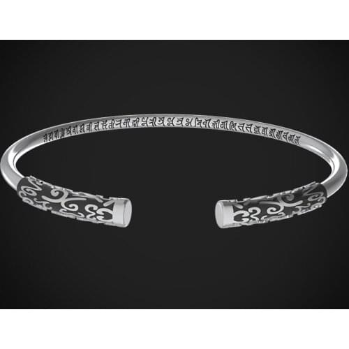 Shurangama Mantra Golden hoop stick Dharani Scripture Titanium steel bracelet Amulet Wish can come true Fine fashion Jewelry