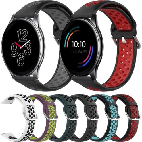 For one plus Replacement Watchbands 22mm Sport Silicone Breathable Strap For Oneplus Watch Bracelet