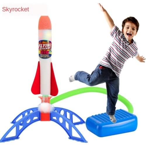 Sport Game Outdoor Garden Child Adjustable Stomp Rocket Launcher Air Step Pump Power Toys For Children Basketball Playground