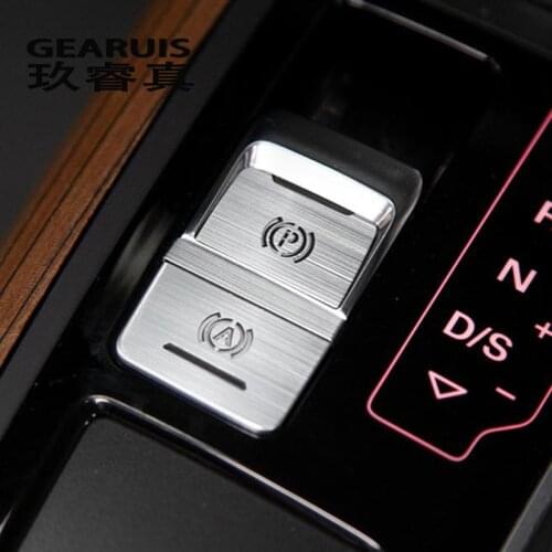 Car Styling Central Handbrake Auto H Buttons Decorative panel Covers Stickers Trim For Audi a6 c7 2012-2019 Interior Accessories
