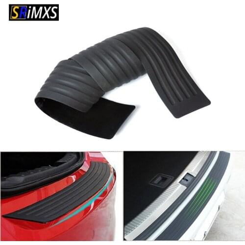Car Trunk Door Guard Strips Sill Plate Protector Rear Bumper Guard Rubber Mouldings Pad Trim Cover Strip Car Styling 90cm*8cm
