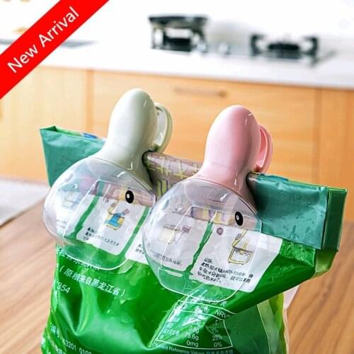 Spoon&Sealing clip 2 in 1 Cute plastic rice spatula sealing clip household water spoon water scoop