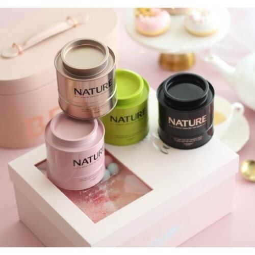 Tinplate Tea Boxes Gift Jewelry Tin Box Cookie Candy Tea Storage Box Round Drum Tinplate Case Mini Drawer Organizer Bins SN3551