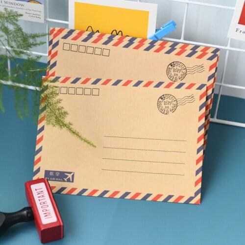 10 pcs/lot Vintage Paris Large Envelope Postcard Letter Stationery Paper Airmail Retro School Office Gifts Kraft Envelopes