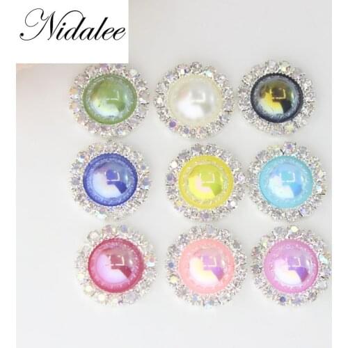 16mm Sewing Flatback Rhinestones Embellish DIY Hair Interspersed Artificial Buckle Shiny Wedding Accessories