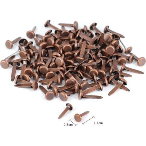 200PCS 17X8mm Bronze Color Metal Brads Scrapbooking Embellishment For DIY Craft Accessories Home Decoration WD0034-7