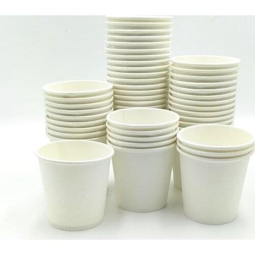 30pcs White Paper Cups, Small Disposable Bathroom,Mouthwash Cups Hot Beverage Paper Cups Espresso Cups Paper Cups For Part 4oz