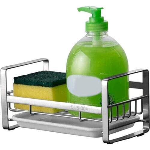 304 Food Grade Stainless Steel Multi-function Sink Dish Rack Dish Drainer Anti-skid Kitchen Sink Organizer Kitchen Storage