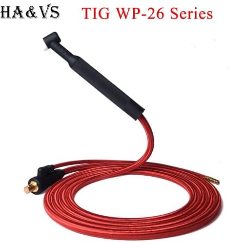 WP26 Quick Connect TIG Welding Torch Gas-Electric Integrated Red Hose Cable Wires 4M 35-50 Euro Connector 13.12FT