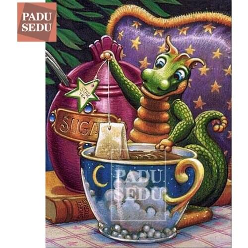 PADUSEDU Diamond Embroidery Cross Stitch Dragon Pictures Of Rhinestones 5D DIY Diamond Painting Full Drill Resin Halloween Gift