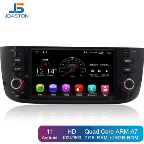JDASTON Android 10.0 1 Din Car Radio For Fiat Abarth Punto EVO Linea 2012-2014 Car Multimedia Player GPS Navigation Stereo Wifi