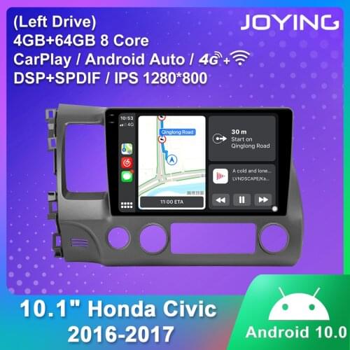 Android 10.0 car radio head unit GPS 10.1 inch HD IPS DSP Car Radio Multimedia Video Player For Honda Civic 2006-2011(left drive