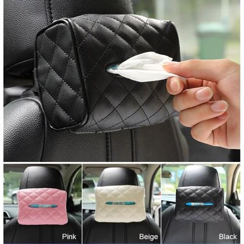Car Sun Visor PU Leather Tissue Box Auto Clip Holder For Ford Focus 2 1 Fiesta Mondeo 4 3 Transit Fusion Ranger Mustang KA S-max