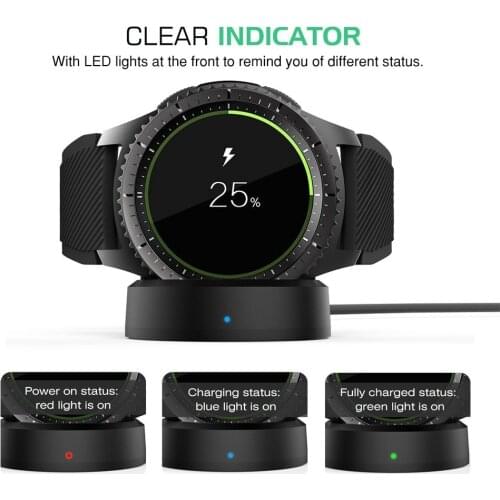 Wireless Charger for Samsung Galaxy Watch 42/46 mm Charge Charging Dock for Galaxy Smart Watch Gear S2 S3 Moto 360 1 2 Ticwatch