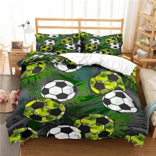 Home Textile Luxury 3D Football Print 2/3Pcs Comfortable Duvet Cover PillowCase Bedding Sets Queen and King EU/US/AU Size