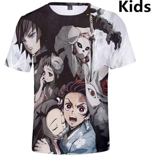 3 To 13 Years Kids T Shirt Demon Slayer Kimetsu No Yaiba 3D T Shirts Boys Girls Streetwear Tshirt T-Shirt Children Clothes