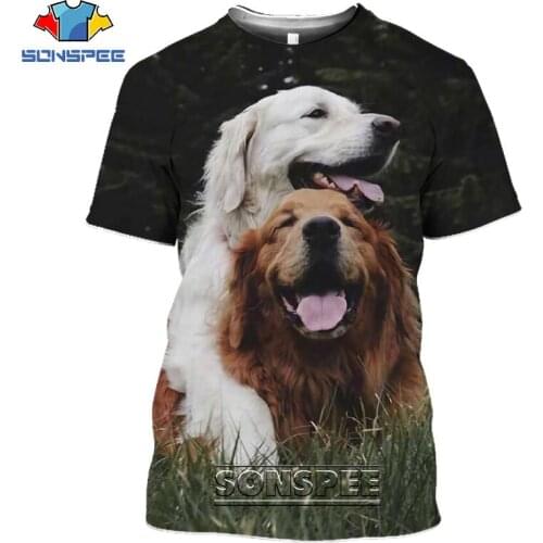 SONSPEE Golden Retriever Labrador Retriever Hug Dog 3D Print Women Mens T Shirt Casual Harajuku Short Sleeve Tee Tops Shirts