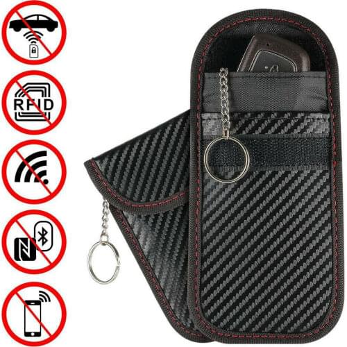 Car Key Blocker Signal Box Fob Pouch Case Keyless Rfid Blocking Bag Faraday Cage