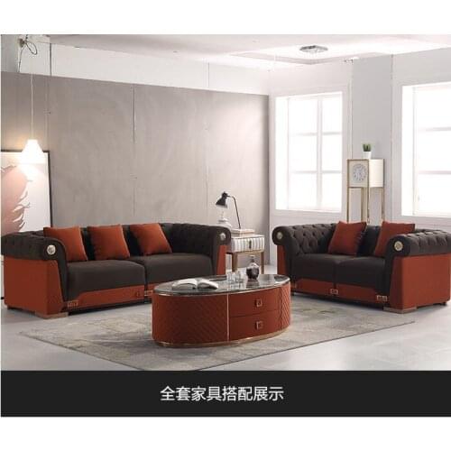 Living room Sofa set диван мебель кровать muebles de sala 2+3 seater real genuine leather sofa cama puff asiento + coffee table