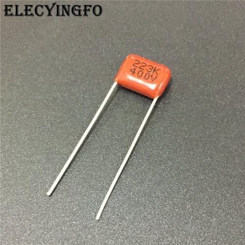 100pcs CBB capacitor 223 400V 223K 0.022uF 22nF P8 CL21 Metallized Polypropylene Film Capacitor